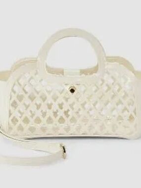 A New Day Jelly Mini Cage Tote In Cream